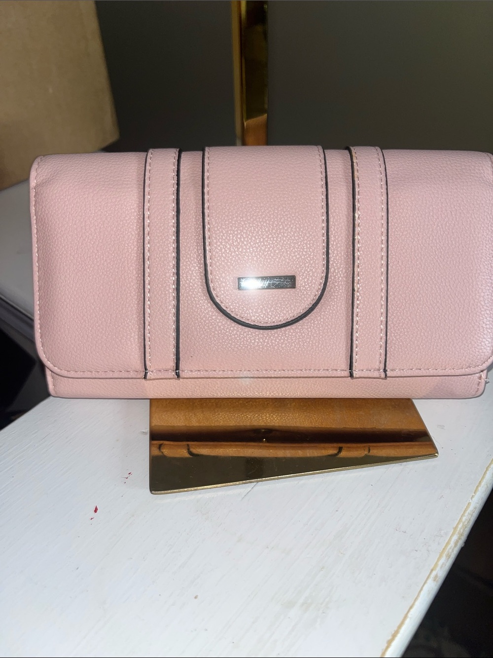 Pink Women's Leather Clutch Wallet - Classic Structured Design
